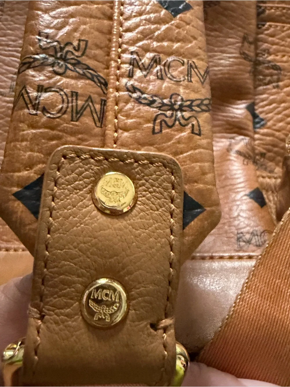 MCM Cognac Visetos Logo Backpack with Gold and Silver Studs! (FIX IT OR CHOP IT)